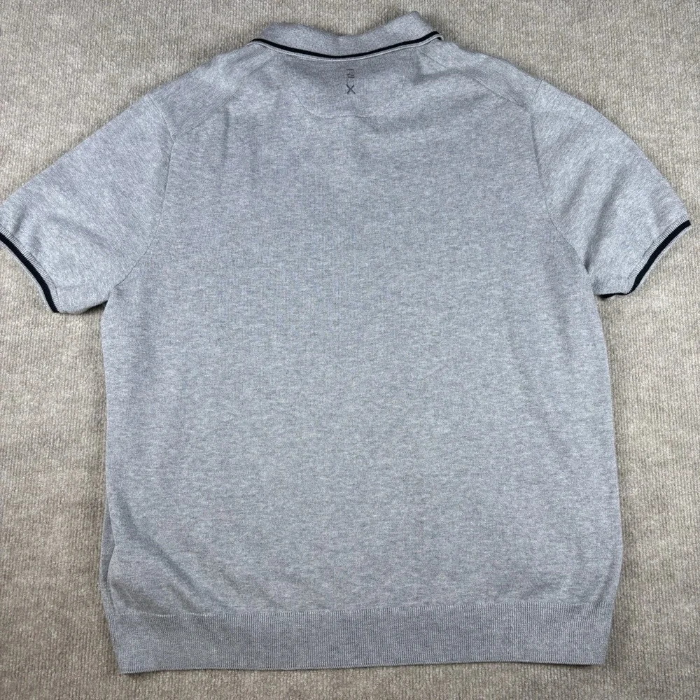 RLX‎ Ralph Lauren Sweater Polo Shirt Mens XL Gray Knit Short Sleeve Pony Logo